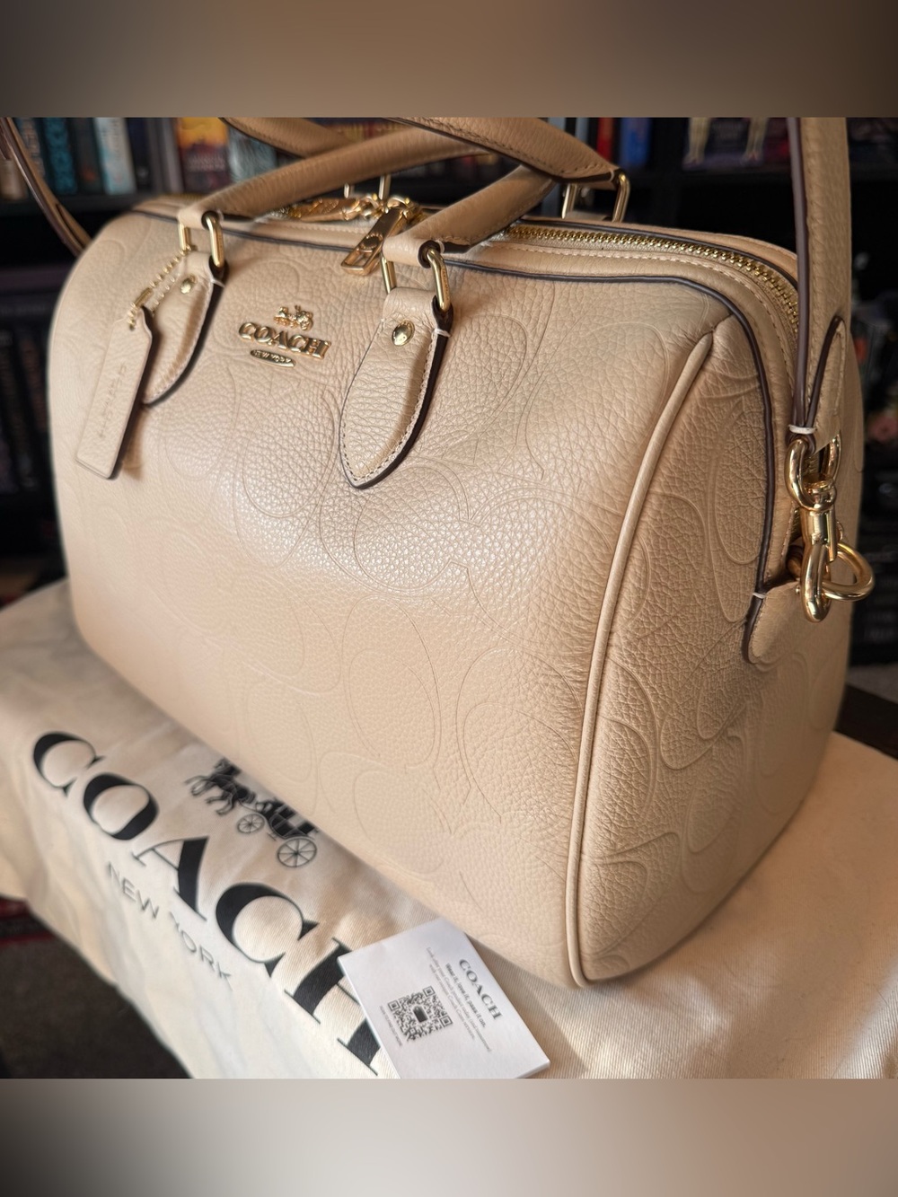 Coach Large Rowan Satchel Bag in Signature Leather - Picture 2 of 6
